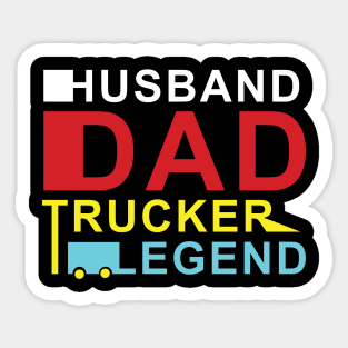 Husband dad trucker legend Sticker